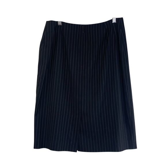 Casual Corner Womens Pinstripe Skirt Size 10 Black Wool Blend Corp Core Business - Picture 3 of 7